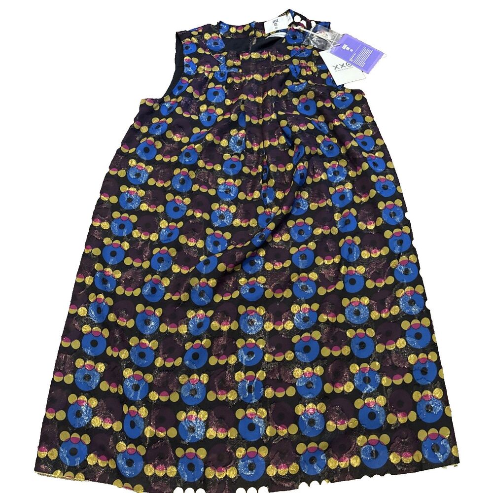 Anna Sui for Target Metallic Dot Shift Sleeveless Mini Dress S Multi NWTS